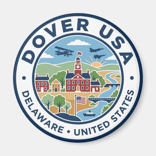 Dover, Delaware, Verenigde Staten Delaware Magneet (Voorkant)