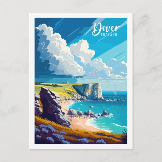 Dover Engeland vintage reisplaats illustratie Briefkaart (Voorkant)