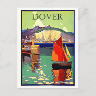 Dover, Engeland, zeilschip, marine, vintage Briefkaart