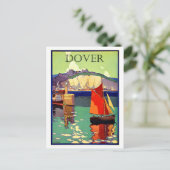 Dover, Engeland, zeilschip, zee, vintage Briefkaart (Staand voorkant)