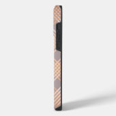 Dover Gray en Metallic Peach Plaid iPhone Hoesje (Linkerkant)