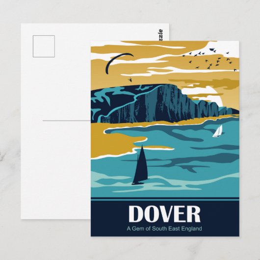 Dover in blauw briefkaart (Voorkant / Achterkant)