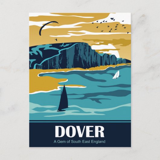 Dover in het blauw briefkaart (Voorkant)