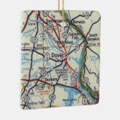 Dover NH  kaart Keramisch Ornament (Rechts)