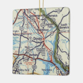 Dover NH  kaart Keramisch Ornament (Links)