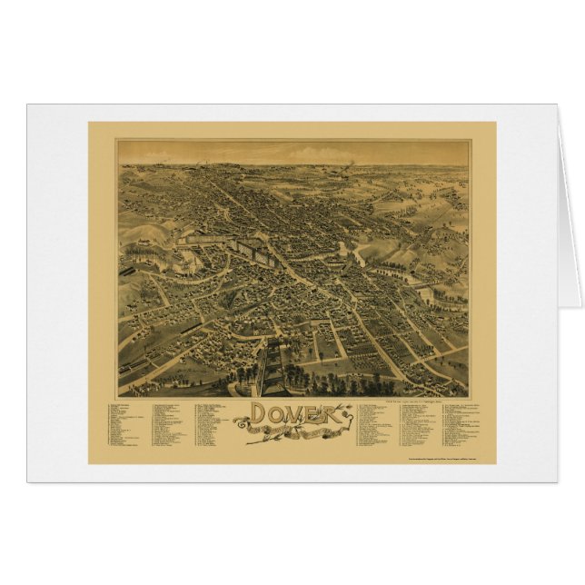 Dover, NH Panorama Map - 1888 (Voorkant Horizontaal)