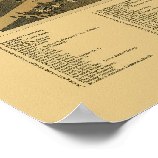 Dover, NH Panorama Map - 1888 Poster (Hoek)