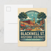 Dover NJ Blackwell St Historisch District Retro Briefkaart (Voorkant / Achterkant)