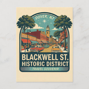 Dover NJ Blackwell St Historisch District Retro Briefkaart