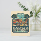 Dover NJ Blackwell St Historisch District Retro Briefkaart (Staand voorkant)