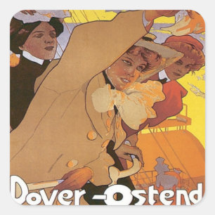 Dover Oostende lijn Vierkante Sticker