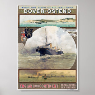 Dover-Oostende Vintage Poster jaren 1910