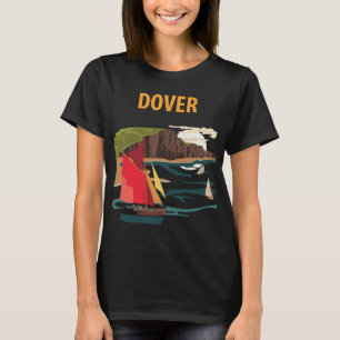 Dover Witte Kliffen Kust Retro Reis T-Shirt