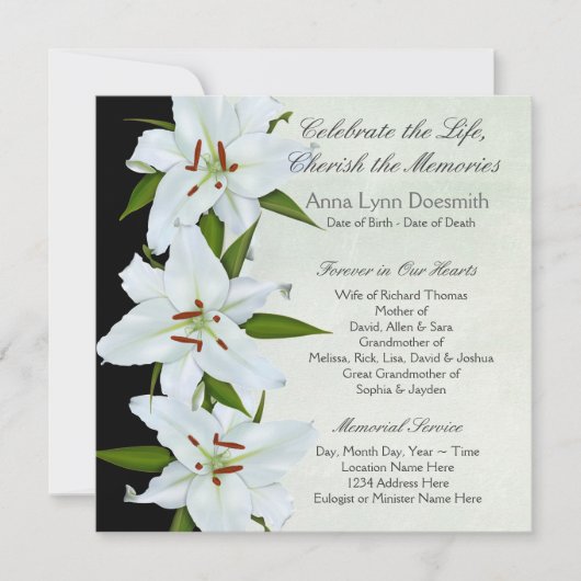 Doveraarten van White Lily Funeral Home Kaart (Voorkant)