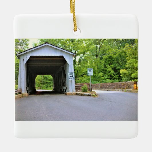 Dovered Bridge-foto Keramisch Ornament (Voorkant)