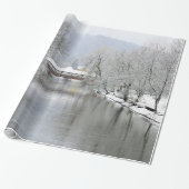 Dovered Bridge Snow Photo Cadeaupapier (Uitgerold)