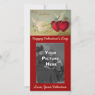 Doves and Hearts Valentijn-fotokaart Feestdagenkaart
