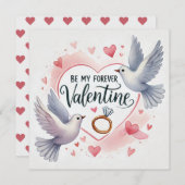 Doves and Rings Kaart - Be My Forever Valentijn (Voorkant / Achterkant)