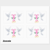 Doves and Wedding Rings Rechthoekige Sticker (Vel)