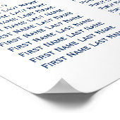 Doves & Blue Waterverf Wedding Seating Chart Poster (Hoek)