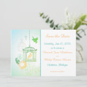 Doves & Cages Teal - Sla de datum op Save The Date (Staand voorkant)