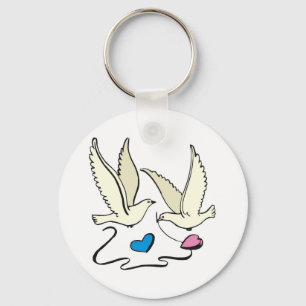 Doves Carry Wedding Hearts Sleutelhanger