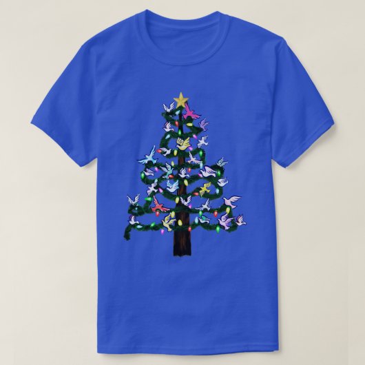 Doves decorteren de kerstboom t-shirt (Design voorkant)