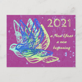 Doves en Peace Happy Nieuwjaar Briefkaart