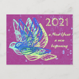 Doves en Peace Happy Nieuwjaar Briefkaart