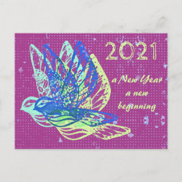 Doves en Peace Happy Nieuwjaar Briefkaart