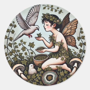 Doves Fairy Dove Fairies Natuur liefhebbers Ronde Sticker
