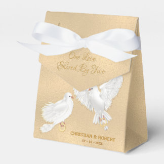 Doves Faux Gold Folie Wedding Bedankdoosjes