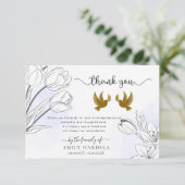 Doves Floral Funeral Bedankt Kaart (Staand voorkant)