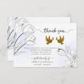 Doves Floral Funeral Bedankt Kaart (Voorkant / Achterkant)