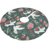 Doves floral Kerstgreen Kerstboom Rok (Gekanteld)
