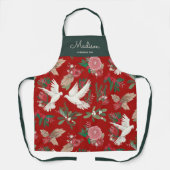 Doves floral Kerstred Schort (Voorkant)