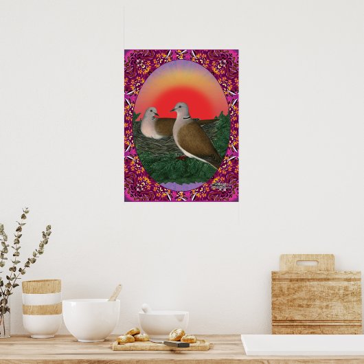 Doves Framed Poster (Keuken)
