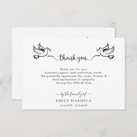 Doves Funeral Dank Kaart (Voorkant / Achterkant)