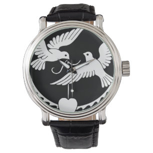 Doves Heart Dance Peace Love Party Destiny Horloge