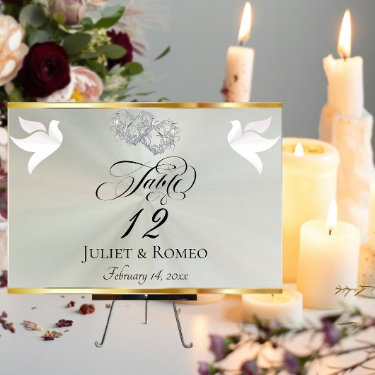 Doves & Hearts - Pastel Sage/Zilver Kaart
