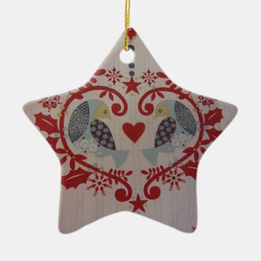 Doves & Hearts - Pennsylvania Dutch Keramisch Ornament (Voorkant)