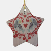 Doves & Hearts - Pennsylvania Dutch Keramisch Ornament (Links)