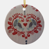 Doves & Hearts - Pennsylvania Dutch Keramisch Ornament (Voorkant)