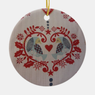 Doves & Hearts - Pennsylvania Dutch Keramisch Ornament