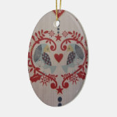 Doves & Hearts - Pennsylvania Dutch Keramisch Ornament (Links)