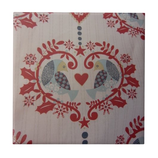 Doves & Hearts - Pennsylvania Dutch Tegeltje (Voorkant)