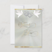 Doves & Hearts - Salie/Zilver Bedankkaart (Voorkant)