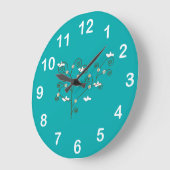 Doves in a Tree Wall Clock Grote Klok (Hoek)