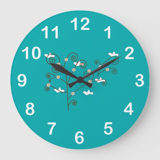 Doves in a Tree Wall Clock Grote Klok (Voorkant)