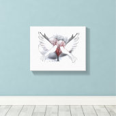 Doves in Love Canvas Afdruk (Insitu (Houten vloer))